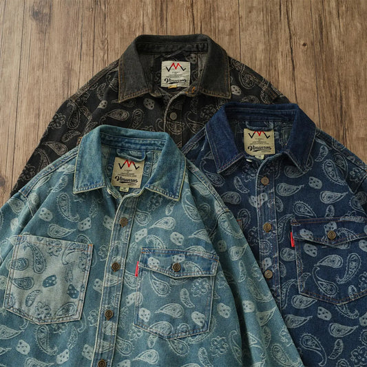 Vintage Pattern Denim Shirt