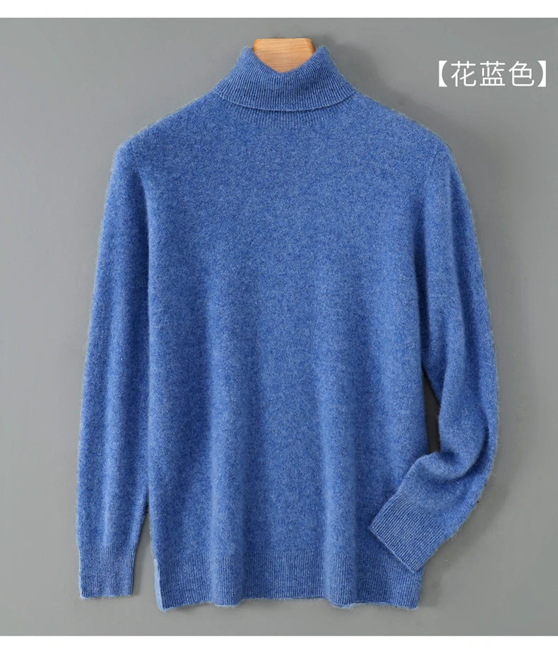 100% wool high neck sweater with pullover for men, autumn and winter warm and full sleeved hot selling new knitted  base sweater