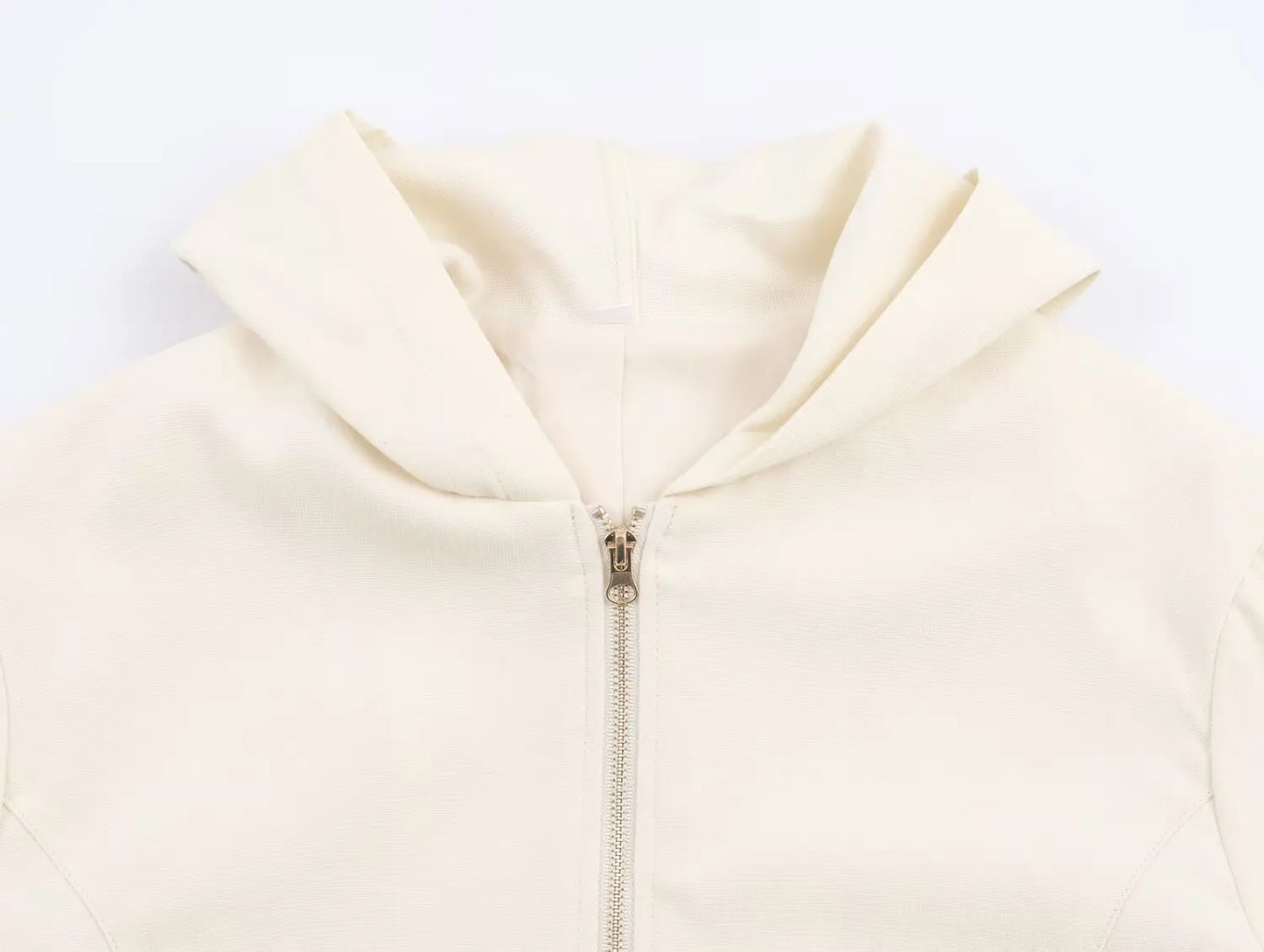 HH Women Fashion Pants Suit Solid Long Sleeves Pocket Hooded Zipper Short Jacket+Casual Loose Drawstring Street Wide Leg Pants