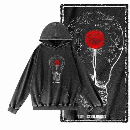G14 Acid Washed Black o-neck 100% Cotton COOLMIND  Printed Men's Hoodies |  Streetwear Big Size Cool men's Hoodie
