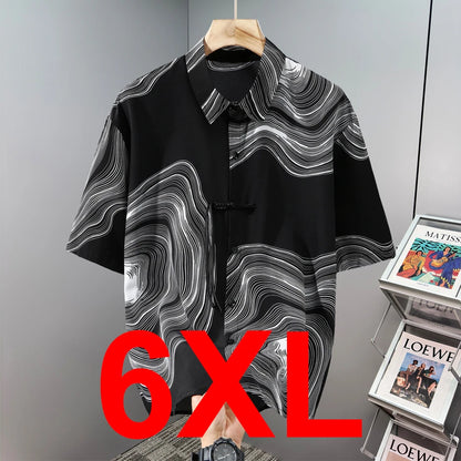 Hawaiian Beach Short Sleeve Shirts Men Summer Cool Shirts 10XL Plus Size Male Shirts Big Size 10XL